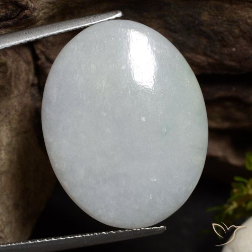14.63 ct Gray Jadeite, 22.7 x 17.9 mm Oval Cut From Myanmar, Photo A
