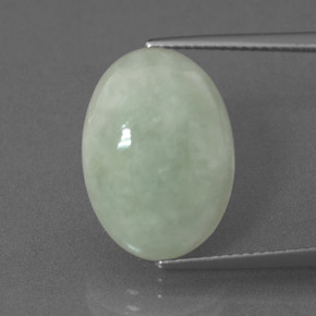 8.88 ct Green Jadeite Gemstone, Jadeite Gem in Oval Cabochon Shape for Sale.