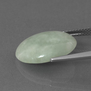 Jadeite Gemstone in 18 x 13 mm (calibrated) Size for Sale, Jadeite Stone in Pastel Green Color