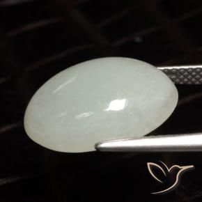 Jadeite Gemstone in 16.3 x 11.5 mm Size for Sale, Jadeite Stone in Yellowish Green Color