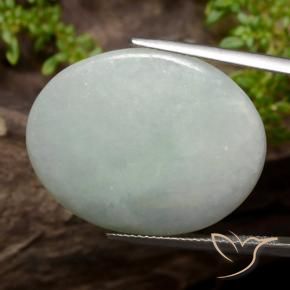 35.48 ct Green Jadeite Stone, Natural Jadeite in Oval Cabochon Shape for Sale
