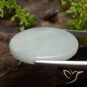 Jadeite Gemstone in 28 x 22.2 mm Size for Sale, Jadeite Stone in Grayish Green Color