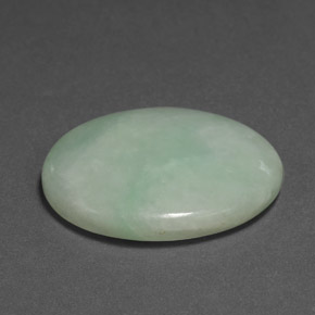 30.33 ct Green Jadeite Stone, Natural Jadeite in Oval Cabochon Shape for Sale
