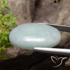 Jadeite Gemstone in 22.5 x 15.6 mm Size for Sale, Jadeite Stone in Light Grey Green Color