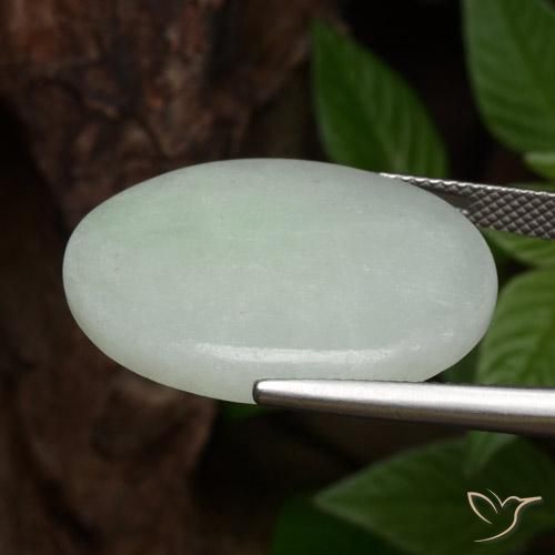 Jadeite Gemstone in 27 x 20 mm (calibrated) Size for Sale, Jadeite Stone in Light Green Color