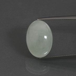 10.25 ct Green Jadeite Gemstone, Jadeite Gem in Oval Cabochon Shape for Sale.