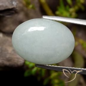 11.10 ct Green Jadeite Stone, Natural Jadeite in Oval Cabochon Shape for Sale