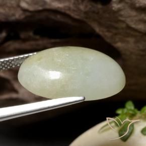 Jadeite Gemstone in 18 x 13 mm (calibrated) Size for Sale, Jadeite Stone in Grayish Green Color
