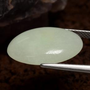 Jadeite Gemstone in 19.2 x 14.2 mm Size for Sale, Jadeite Stone in Grayish Green Color