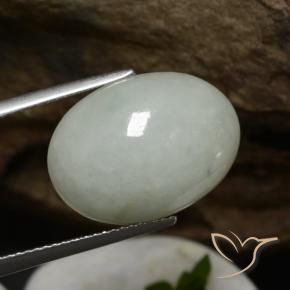 11.67 ct Green Jadeite Stone, Natural Jadeite in Oval Cabochon Shape for Sale