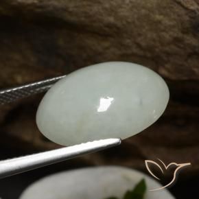Jadeite Gemstone in 18 x 13 mm (calibrated) Size for Sale, Jadeite Stone in Medium Green Color