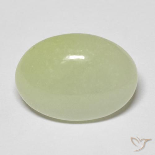 Giadeite Ovale cabochon da 10,83 ct dal Myanmar, dimensione 17,5 x 13,1mm, purezza Translucent, pietra preziosa naturale non trattati, Giadeite 1pc in colore Verde oliva, durezza Mohs di 6 - 6,5, Photo A