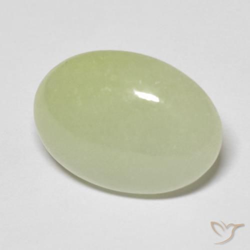 10.83 ct Green Jadeite Stone, Natural Jadeite in Oval Cabochon Shape for Sale