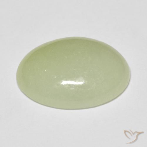 Jadeite Gemstone in 18 x 13 mm (calibrated) Size for Sale, Jadeite Stone in Olive Green Color