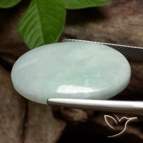 Jadeite Gemstone in 28.6 x 22.2 mm Size for Sale, Jadeite Stone in Mossy Gray Green Color