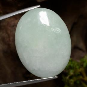 Verde amarillo pálido Jadeíta Gema - 40.3ct Cabujón Óvalo (ID: 382702)