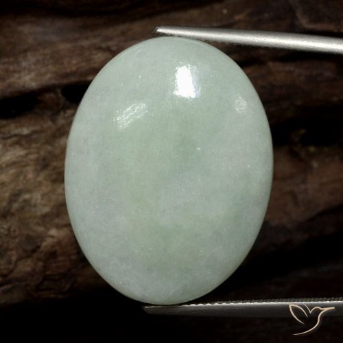 36.21 ct Green Jadeite, 28 x 21.7 mm Oval Cut From Myanmar, Photo A
