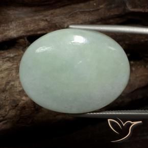 36.21 ct Green Jadeite Stone, Natural Jadeite in Oval Cabochon Shape for Sale