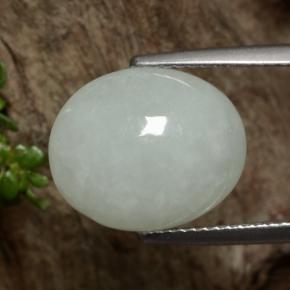 8.73 ct Multicolor Jadeite Stone, Natural Jadeite in Oval Cabochon Shape for Sale