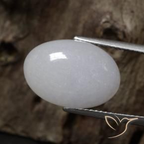 11.34 ct Gray Jadeite Stone, Natural Jadeite in Oval Cabochon Shape for Sale