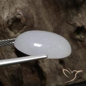 Jadeite Gemstone in 17.3 x 12 mm Size for Sale, Jadeite Stone in Gray Color