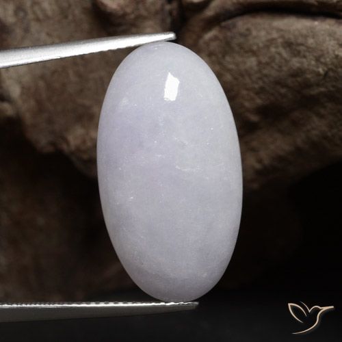 18.5 ct Gray Jadeite, 24.1 x 13.4 mm Oval Cut From Myanmar, Photo A
