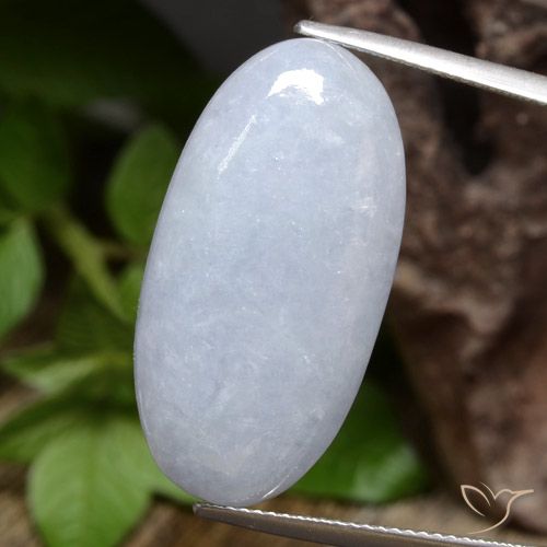 22.96ct Natural Light Bluish Grey Jadeite, Oval, Opaque