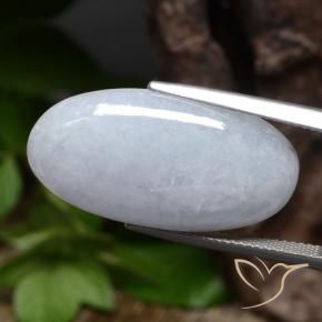 22.96 ct Gray Jadeite Stone, Natural Jadeite in Oval Cabochon Shape for Sale