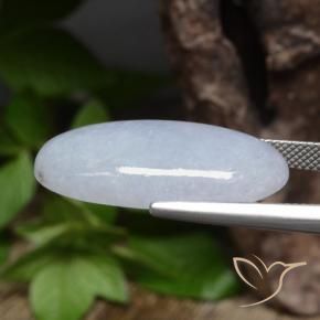 Jadeite Gemstone in 27.8 x 14.2 mm Size for Sale, Jadeite Stone in Light Bluish Grey Color