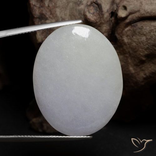 34 ct Gray Jadeite, 28.9 x 23 mm Oval Cut From Myanmar, Photo A