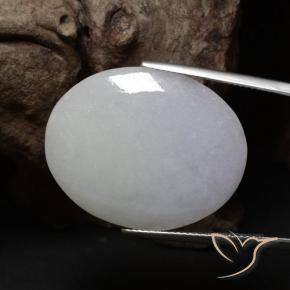 34.00 ct Gray Jadeite Stone, Natural Jadeite in Oval Cabochon Shape for Sale