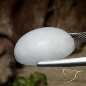 Jadeite Gemstone in 18 x 13 mm (calibrated) Size for Sale, Jadeite Stone in Grayish White Color