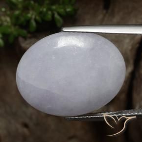 16.67 ct Gray Jadeite Stone, Natural Jadeite in Oval Cabochon Shape for Sale