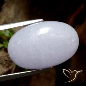 12.95 ct Gray Jadeite Stone, Natural Jadeite in Oval Cabochon Shape for Sale