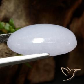 Jadeite Gemstone in 18.7 x 12.1 mm Size for Sale, Jadeite Stone in Gray Color