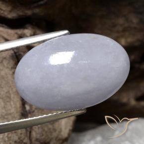 12.56 ct Gray Jadeite Stone, Natural Jadeite in Oval Cabochon Shape for Sale