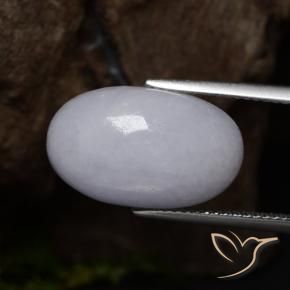 12.39 ct Gray Jadeite Stone, Natural Jadeite in Oval Cabochon Shape for Sale
