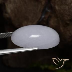 Jadeite Gemstone in 17.9 x 11 mm Size for Sale, Jadeite Stone in Gray Color