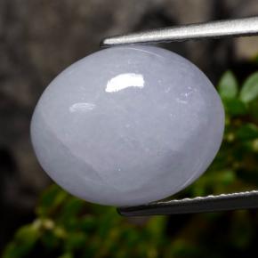 6.65 ct Violet Jadeite Stone, Natural Jadeite in Oval Cabochon Shape for Sale