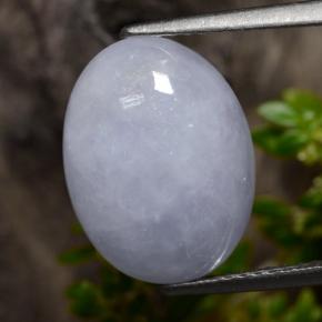 Светло-фиолетовый Жадеит Камень - 6.7ct Овал Кабошон (ID: 382879)