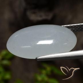 Jadeite Gemstone in 17.2 x 10.9 mm Size for Sale, Jadeite Stone in Medium Grey Color