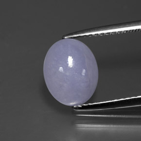 2.90 ct Blue Jadeite Gemstone, Jadeite Gem in Oval Cabochon Shape for Sale.