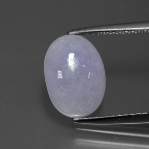3.28 ct Blue Jadeite Gemstone, Jadeite Gem in Oval Cabochon Shape for Sale.