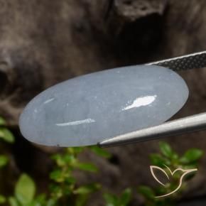 Jadeite Gemstone in 22.7 x 12.5 mm Size for Sale, Jadeite Stone in Light Bluish Grey Color