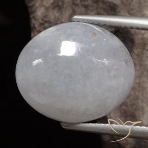 11.71 ct Gray Jadeite Stone, Natural Jadeite in Oval Cabochon Shape for Sale