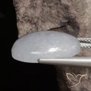 Jadeite Gemstone in 16.6 x 14 mm Size for Sale, Jadeite Stone in Medium Grey Color