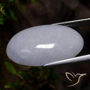 Jadeite Gemstone in 19.8 x 13.1 mm Size for Sale, Jadeite Stone in Gray Color