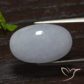 13.83 ct Gray Jadeite Stone, Natural Jadeite in Oval Cabochon Shape for Sale
