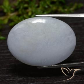36.65 ct Gray Jadeite Stone, Natural Jadeite in Oval Cabochon Shape for Sale