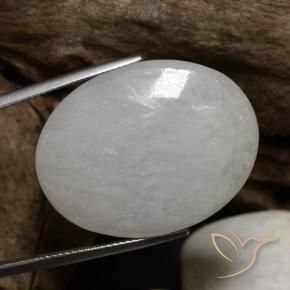 42.87 ct White Jadeite Stone, Natural Jadeite in Oval Cabochon Shape for Sale